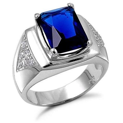 Mens blue sapphire ring | Jewelry Inspiration | Mens silver rings ...