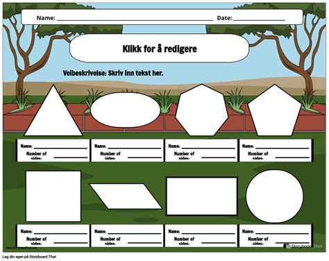 Utskriftsklart Hageinspirert 2D Shapes-arbeidsark