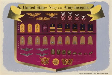 United States Navy and Army Insignia by Anonymous - Artvee