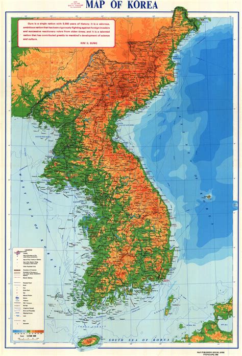 DPRK produced map of the Korean peninsula, 1986 : r/northkorea