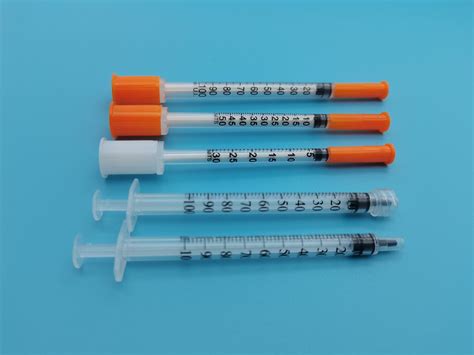 Sizes of insulin syringes