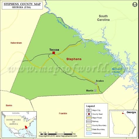 Stephens County Map, Map of Stephens County Georgia