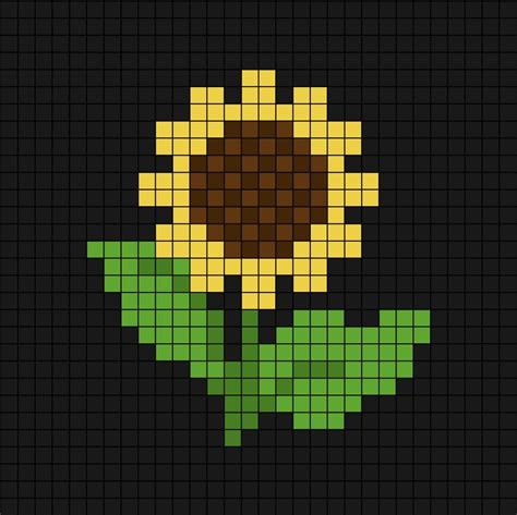 Sunflower Pixel Art | Pixel art, Easy pixel art, Pixel art templates