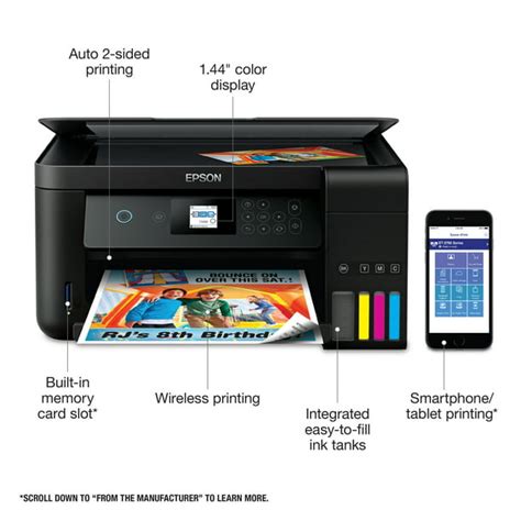 Epson EcoTank ET-2750 Wireless Color All-in-One Supertank Printer with ...