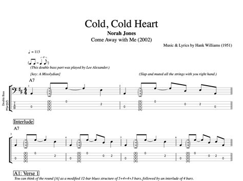 "Cold, Cold Heart" by Norah Jones || Piano + Bass: Sheet Music + Tab + Chords — Play Like The ...