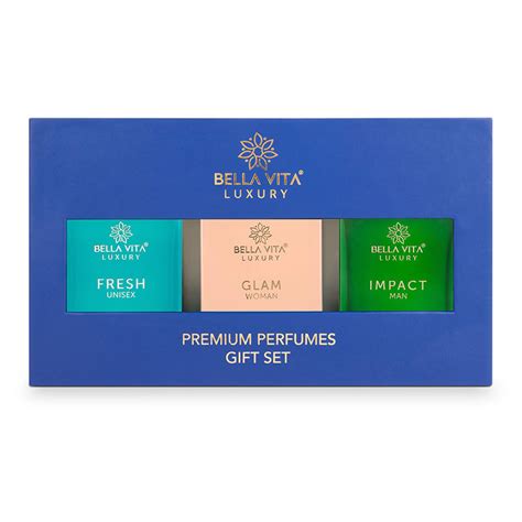 Bella Vita Organic Premium Perfume Gift Set- Fresh Unisex + Glam Woman ...