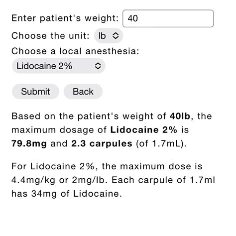 Calculating local anesthesia dosage — justbabyteeth