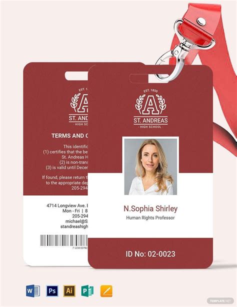 Teacher ID Card Template - Download in Word, Illustrator, PSD, Apple ...