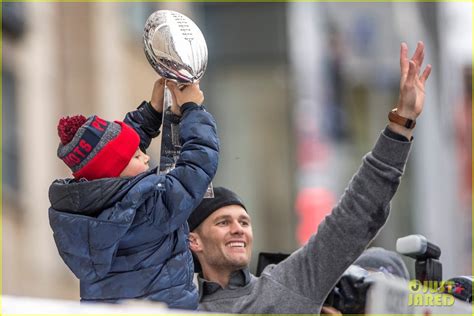 Tom Brady's Son Benjamin Holds the Lombardi Trophy During the Patriots ...