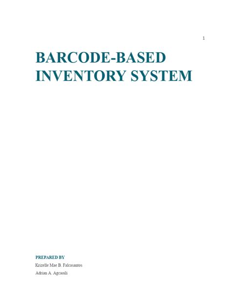 Barcode Based Inventory System | PDF | Inventory | Barcode