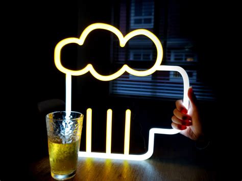 Neon Beer Sign Light up Craft Beer Neon Mug Bar Lights - Etsy