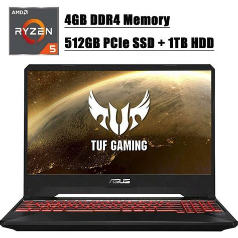 ASUS TUF FX505 2020 Flagship Gaming Laptop I 15.6" FHD 60Hz Display I AMD Quad-Core Ryzen 5 ...