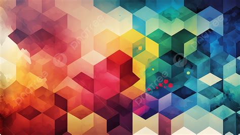 Colorful Geometric Shapes Multicolor Collage Background, Geometric ...