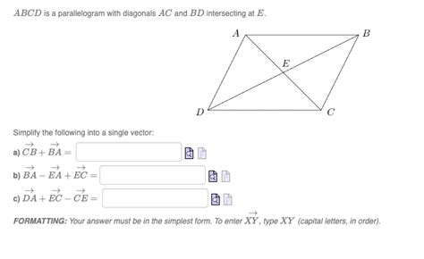 Solved ABCD is a parallelogram with diagonals AC and BD | Chegg.com