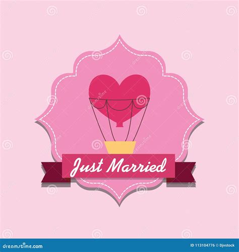 Just married design stock vector. Illustration of ceremony - 113104776