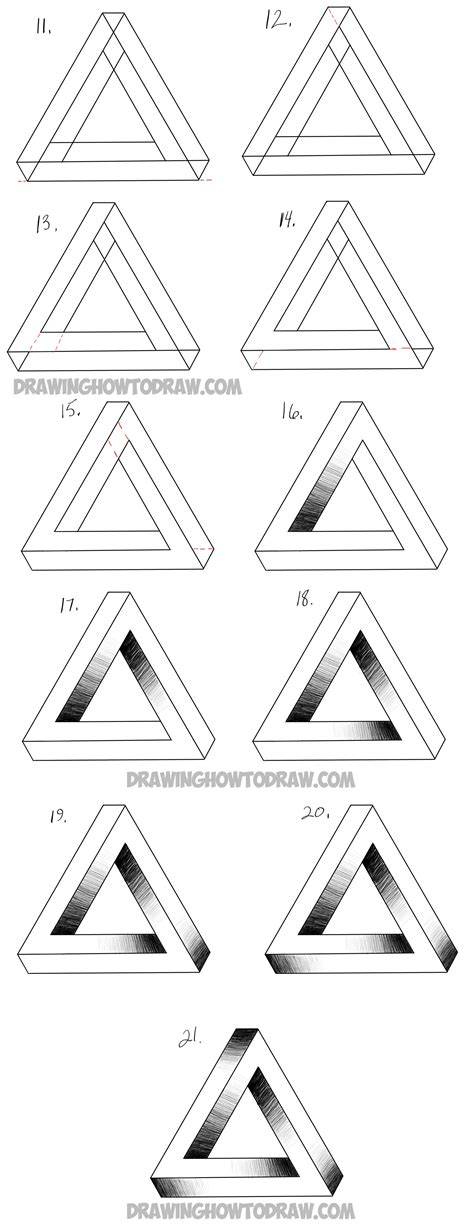 Pin by Cole on Art | Illusion drawings, Impossible triangle, Step by step sketches
