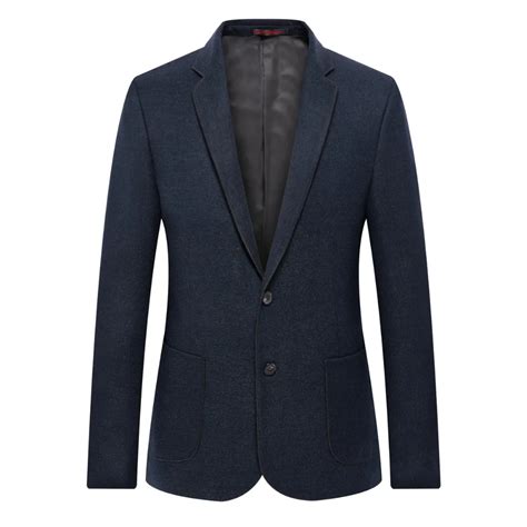 Man Eleganve Blazer Office Outfits Male Navy Blue Jacket Suit Men Smart Casual Blazers For Men ...