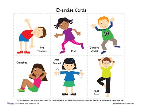 Free Printable Exercise Cards - Printable Word Searches