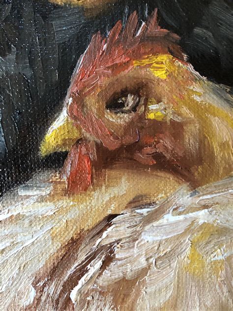 Chicken painting original art Folk art painting Hen nursery | Etsy