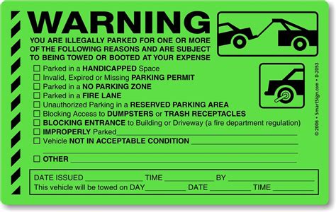 MyParkingPermit Parking Violation Stickers, Hard to Remove - Warning ...