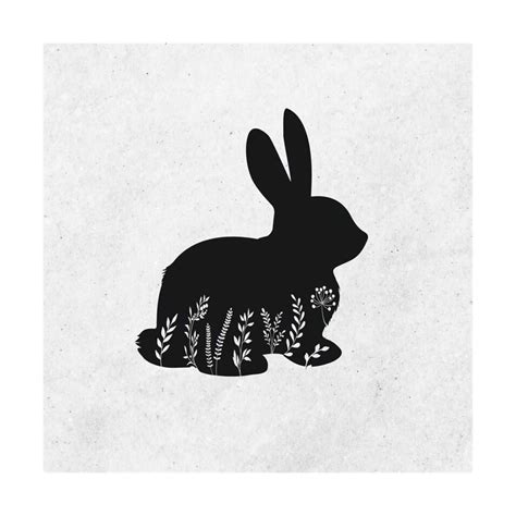 floral rabbit svg, silhouette bunny svg, bunny silhouette, s - Inspire ...