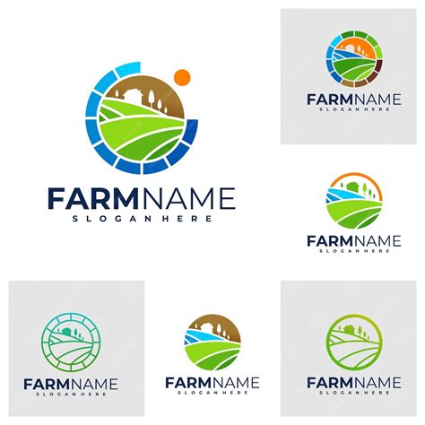 Premium Vector | Set of farm logo design vector creative farm logo concepts template illustration