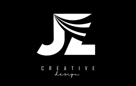 Creative white letters JZ j z logo with leading lines and road concept design. Letters with ...