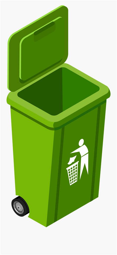 Green Trash Can Png Clip Art Image - Trash Bin Clipart Png , Free ...