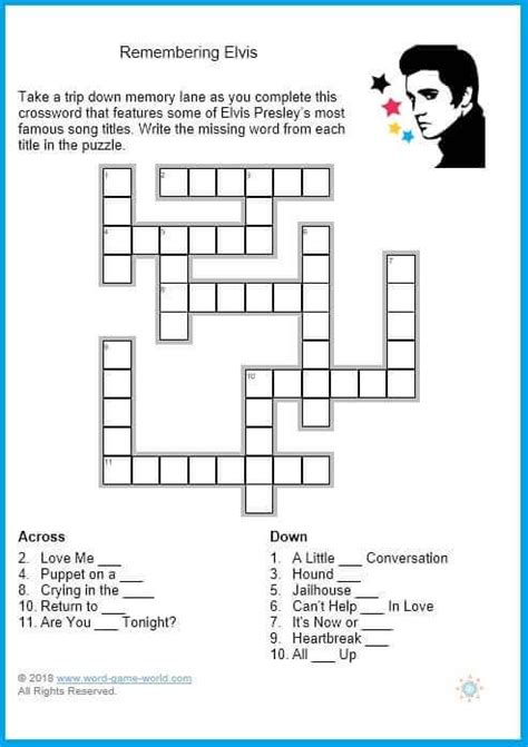 Easy Crosswords Printable for Your Convenience! | Memory games for ...