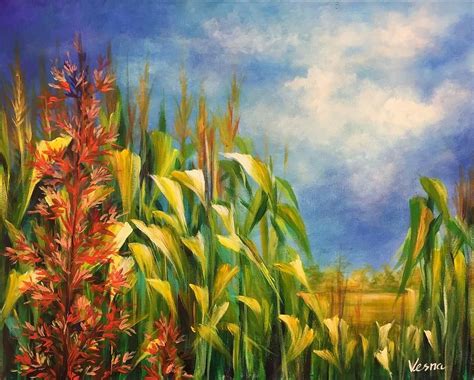 easy corn field painting - dereisendrachewolfbowpaintingorder