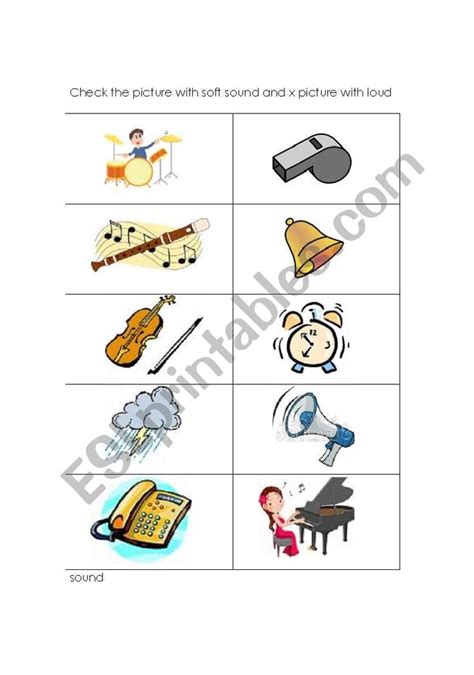 Soft And Loud Sound worksheet | Word work kindergarten, Kindergarten worksheets, Elementary ...