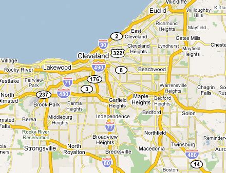 Cleveland Map - TravelsFinders.Com