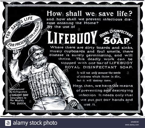 Victorian era, Lifebuoy disinfectant soap, vintage advertising from 1896 Stock Photo - Alamy