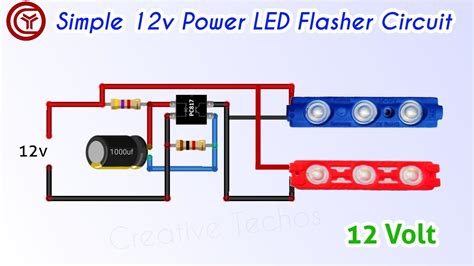 Simple 12 volt LED Flasher Circuit - YouTube