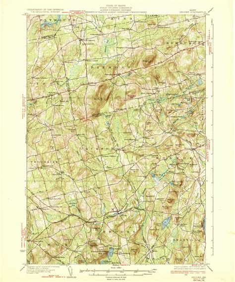 Brooks, Maine 1932 (1932) USGS Old Topo Map Reprint 15x15 ME Quad 460249 - OLD MAPS