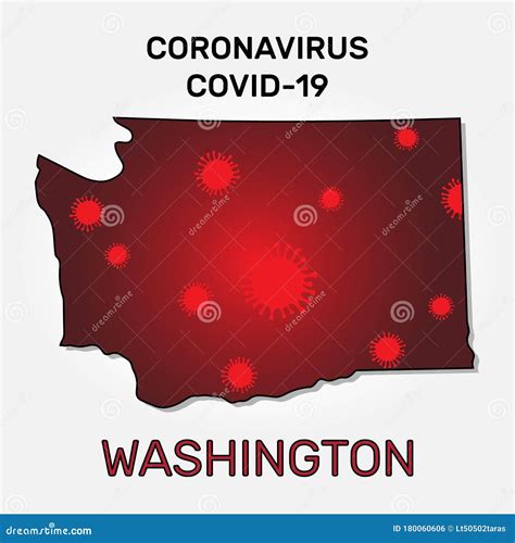 Map of Washington State and Coronavirus Infection. Stock Vector - Illustration of cell ...