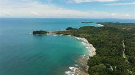 Beautiful Tropical Beach Borneo Malaysia, Overhead Stock Footage ft ...