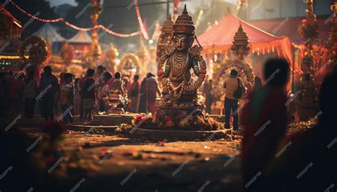 Premium AI Image | Dussehra Vijayadashami festival celebration with ...