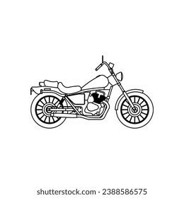 Motorcycle Outline Motorcycle 2 Dimension Bike Stock Vector (Royalty ...