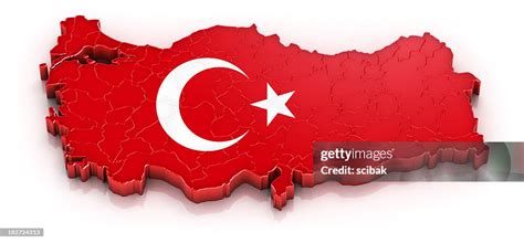 Turkey Map With Flag High-Res Stock Photo - Getty Images