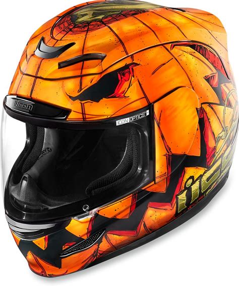 ICON AIRMADA HALLOWEEN PUMPKIN MOTORCYCLE HELMET TRICK-O-STR 2X 2XL 0101-9850 | eBay ...