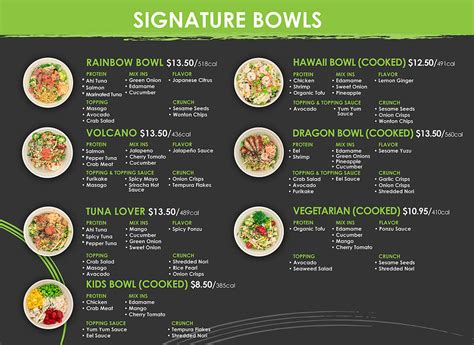 Hawaii Poke Bowl - Food Menu