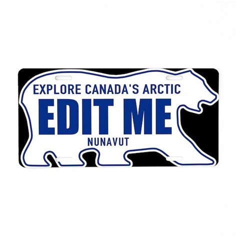 Nunavut Canada Polar Bear Aluminum License Plate by WerewolfSpeedShop ...