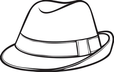 Fedora Hat Black and White 3190159 Vector Art at Vecteezy