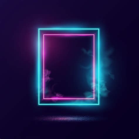 Premium Vector | Glowing neon lighting frame.