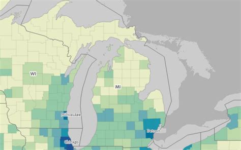 Michigan Population Density Map - Shari Demetria