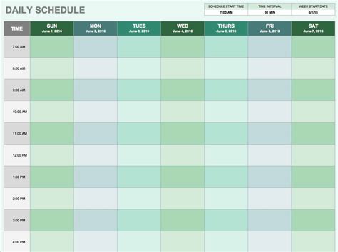 Daily Time Schedule Printable - Free Printable Templates