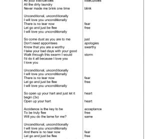 Song Worksheet: Unconditionally by Katy Perry