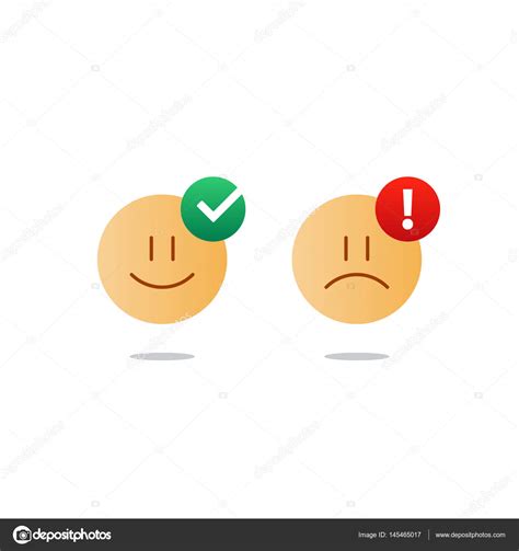 Opposite emotions, smile emoji, sad icon, customer services, feedback survey Stock Vector Image ...