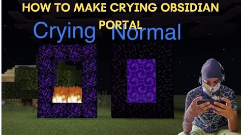 How To Make Crying Obsidian Portal In Minecraft | MINECRAFT PE | PRABHJEET GAMING - YouTube